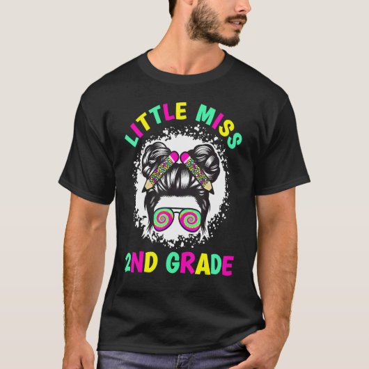 T-shirt Retourner À L'École Filles Étudiante Miss 2e Grad (Devant)