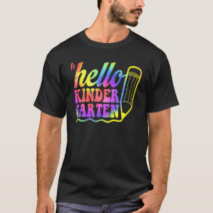 T-shirt Retourner À L'École Hello Kindergarten Tie Dye