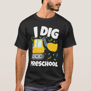 T-shirt Retourner À L'École I Dig Camion De Construction P
