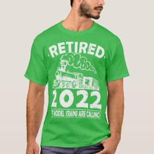 T-shirt Retraité 2022 Les trains modèles appellent Locomot