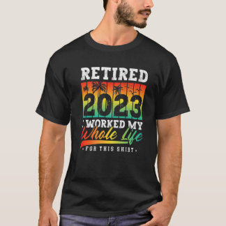 T-shirt Retraité 2023 Sunset Vintage retraite Cadeaux Homm