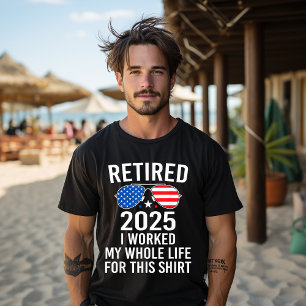 T-shirt Retraité 2025 Plus Mon Problème Drapeau Américain