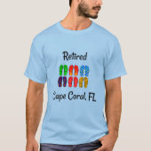 T-shirt Retraité, Cape Coral, FL flip-flops design, (Devant)