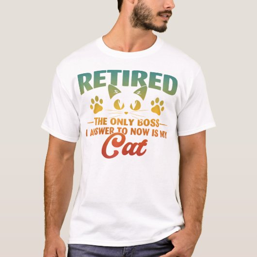 T-shirt Retraité Chat Funny Retraite 2024 Décoration (Devant)