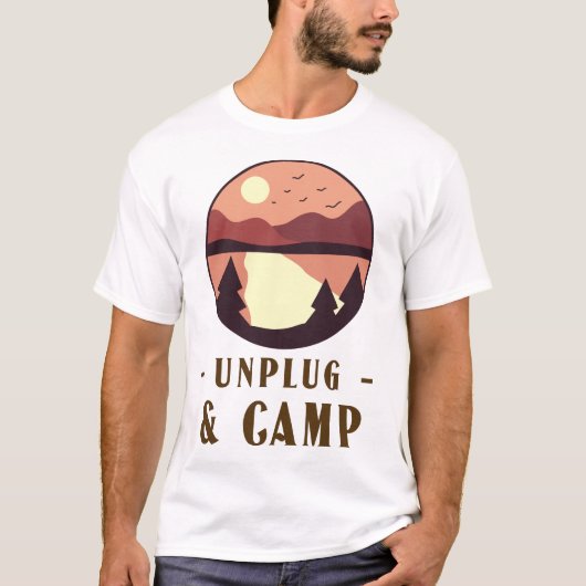T-shirt Retraite de camping Débranchez & Campez (Devant)