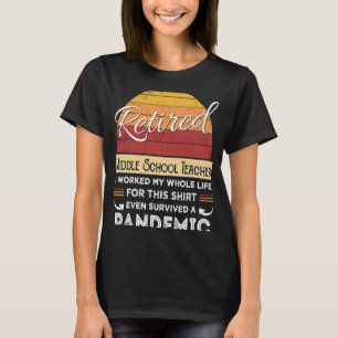 T-shirt Retraite de l'enseignant du collège à la retraite