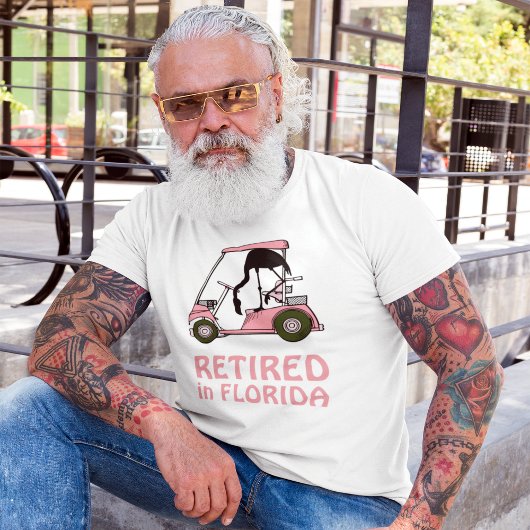 T-shirt Retraité en Floride Funny Golf Panier et Flamant r