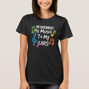 T-shirt Retraite Est Musique Colorée Notes musicales Retra