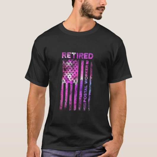 T-shirt Retraité Postal Worker Us drapeaux Mailman Retrait (Devant)