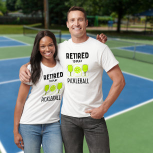 T-shirt Retraité pour jouer Pickleball Paddles et Ball