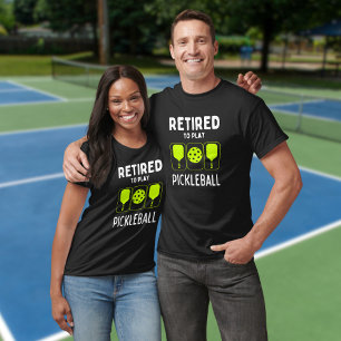 T-shirt Retraité pour jouer Pickleball Paddles et Ball