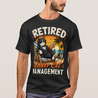 T-shirt Retraité sous gestion féline Tuxedo drôle
