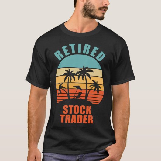 T-shirt Retraité Stock Trader Stock marché heureux retrait (Devant)