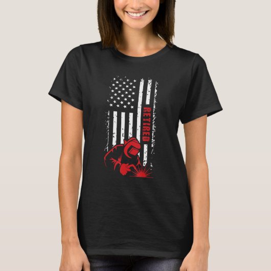 T-shirt Retraité Welder Us Drapeau Soudeur Retraite 1 (Devant)