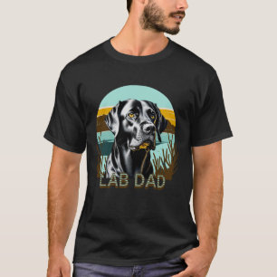 T-shirt Rétreiver Labrador noir Papa Lab