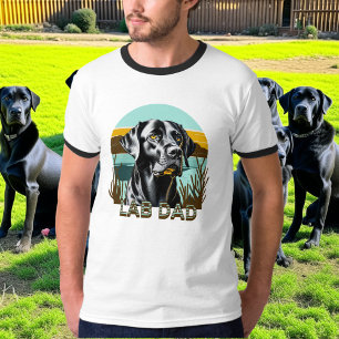 T-shirt Rétreiver Labrador noir   Papa Lab