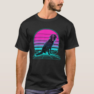 T-shirt Retrieur à revêtement plat vintage Retro Sunset