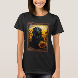 T-shirt Retriever à couche plate Peinture Fleur de tournes