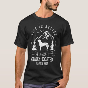T-shirt Retriever à revêtement curé Vie Meilleure maman Pa