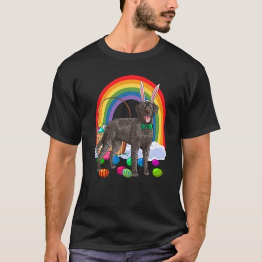 T-shirt Retriever couché bouclé OEufs de Pâques Chien lapi (Devant)