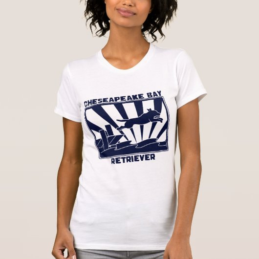 T-shirt Retriever de la Baie de Chesapeake sautant de dock (Devant)