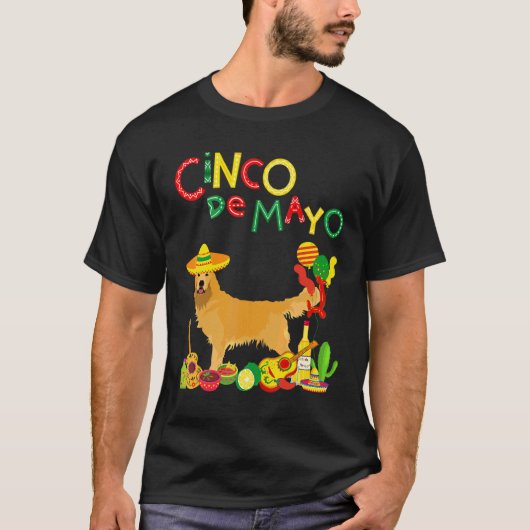 T-shirt Retriever doré Cinco De Mayo (Devant)