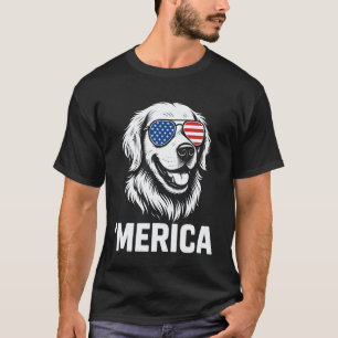 T-shirt Retriever doré drôle 'Merica 4 juillet Patriote