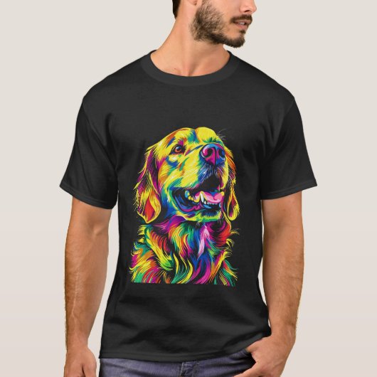 T-shirt Retriever doré Pop (Devant)