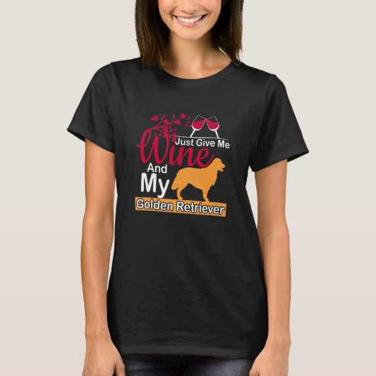 T-shirt Retriever doré pour vin (Devant)