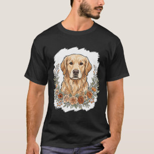 T-shirt Retriever Golden Floral Sublimation