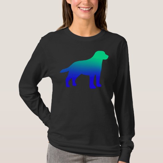 T-shirt Retriever Green And Blue Labrador (Devant)