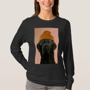 T-shirt Retriever Lab avec lunettes Piercing Orange Casque