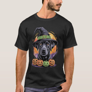T-shirt Retriever Labrador noir Halloween pour hommes femm