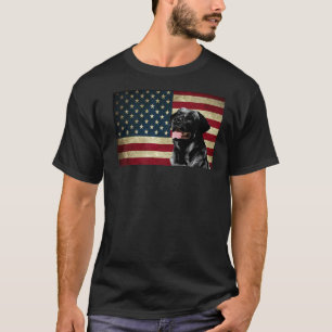 T-shirt retriever Labrador noir labra Anima drapeau améric