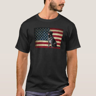 T-shirt retriever Labrador noir labra Anima drapeau améric