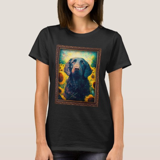 T-shirt Retriever recouvert de boue Peinture Fleur de tour (Devant)