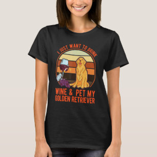 T-shirt Retrievers dorés drôles et vin