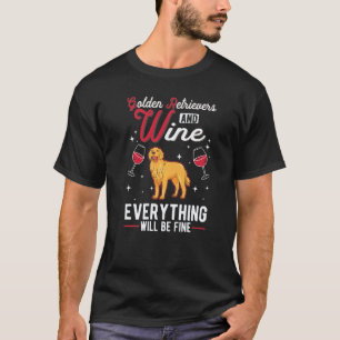 T-shirt Retrievers dorés drôles et vin