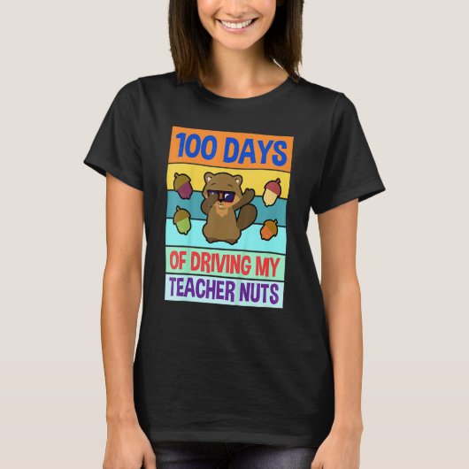 T-shirt Retro 100 Days of Driving My Teacher Nuts Dabbing (Devant)