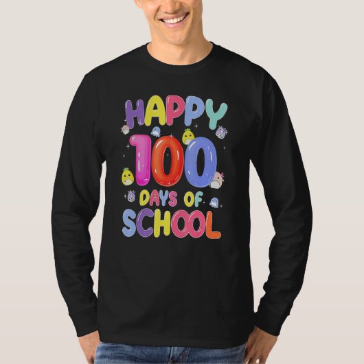 T-shirt Retro 100th Day Of School Teachers Kids Child Happ (Devant)