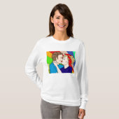 T-shirt Retro 1950 Pop Art Style Couple Kissing (Devant entier)