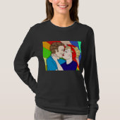 T-shirt Retro 1950 Pop Art Style Couple Kissing (Devant)