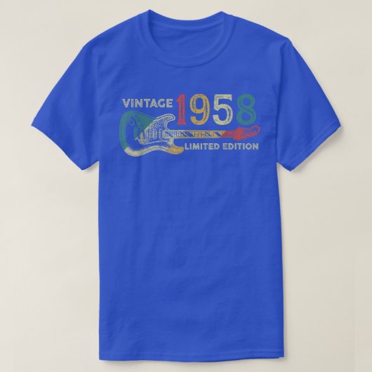 T-shirt Retro 1958 cadeau d'anniversaire pour hommes Guita (Design devant)