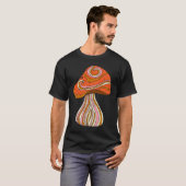 T-shirt Retro 1960s Hippy Style Distressed Mushroom Graphi (Devant entier)