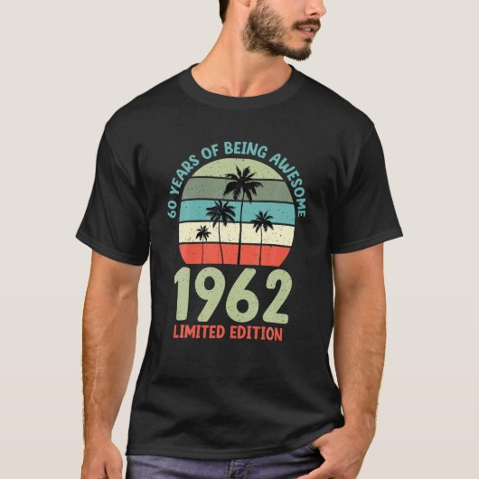 T-shirt Retro 1962 Edition Limitée Tee 60 Ans D'Être Un (Devant)