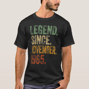 T-shirt Rétro 1965 Anniversaire Novembre Né Légende depuis