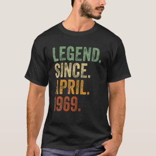 T-shirt Rétro 1969 Anniversaire Avril Né Légende depuis 19