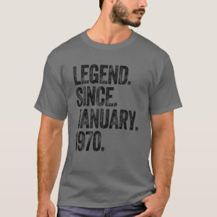 T-shirt Retro 1970 Birthday January Born Legend Since 1970