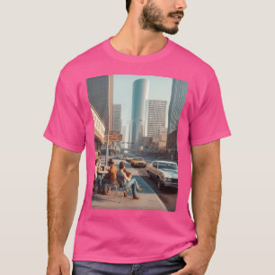 T-shirt Retro 1970 Houston Ai Artwork Colorful Roadside