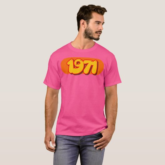 T-shirt Retro 1971 Pop Art Année Dans Les années 70 Style (Devant entier)